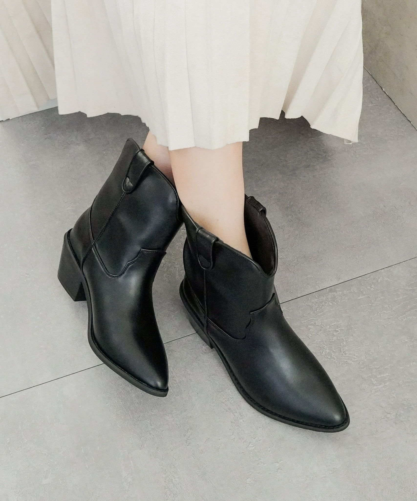 ポインテッドウエスタンショートブーツ/レディース/fabby fabby 