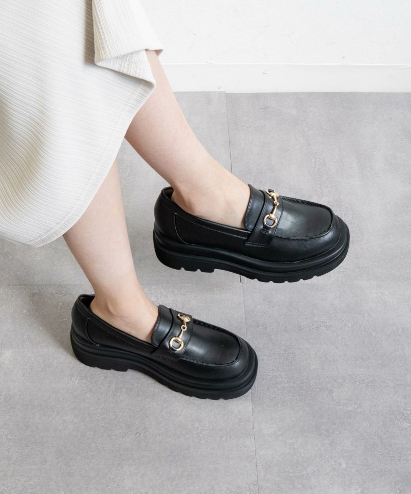 チャンキーヒールチェーンローファー/レディース/fabby fabby
