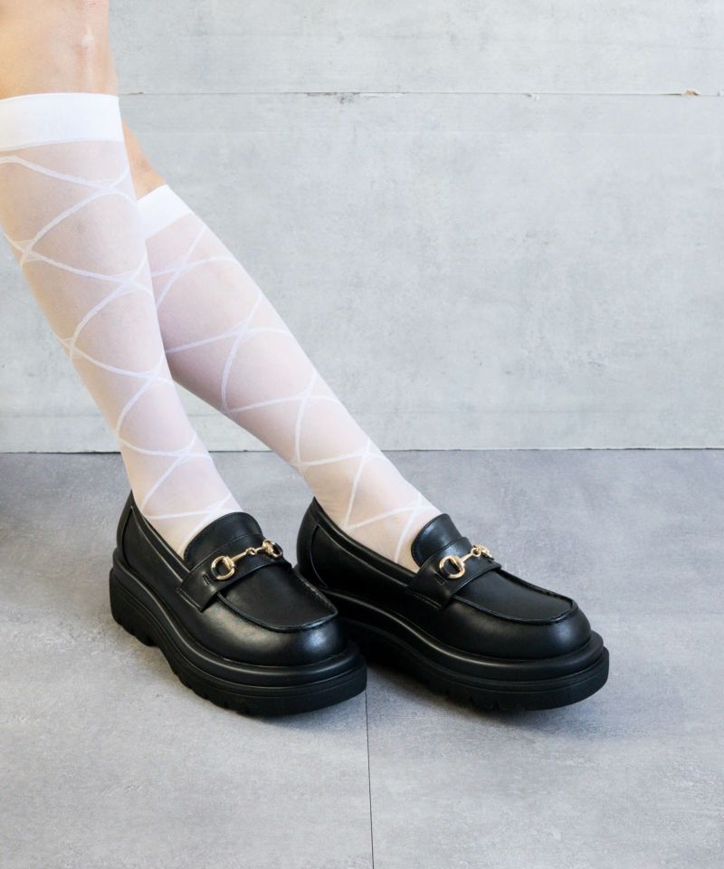 チャンキーヒールチェーンローファー/レディース/fabby fabby
